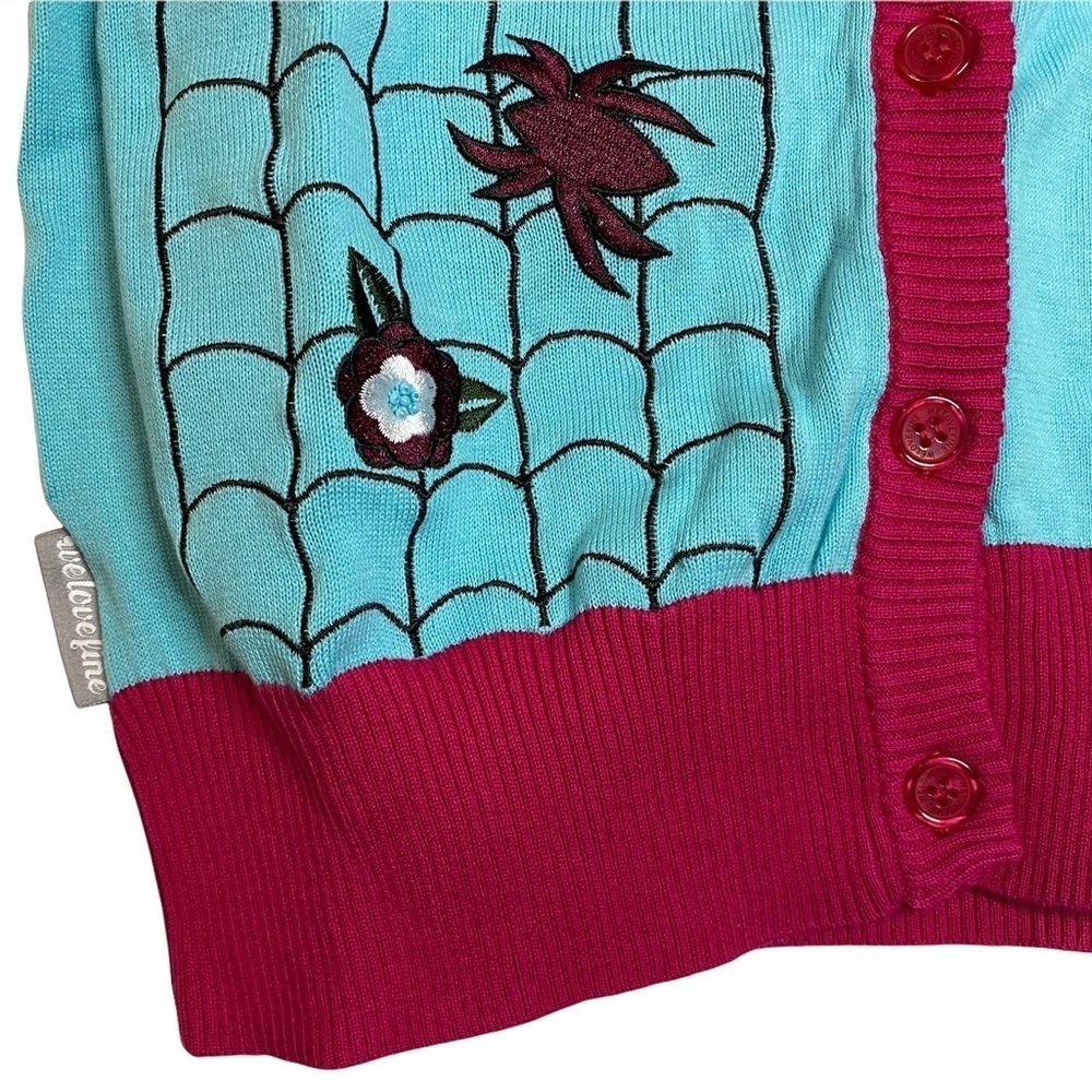 Marvel Spider Gwen Vintage Knit Crop Cardigan Large Fandom Cosplay Comic - Picture 7 of 10